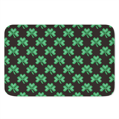 Pixel Clover St. Patrick's Day Print Indoor Door Mat