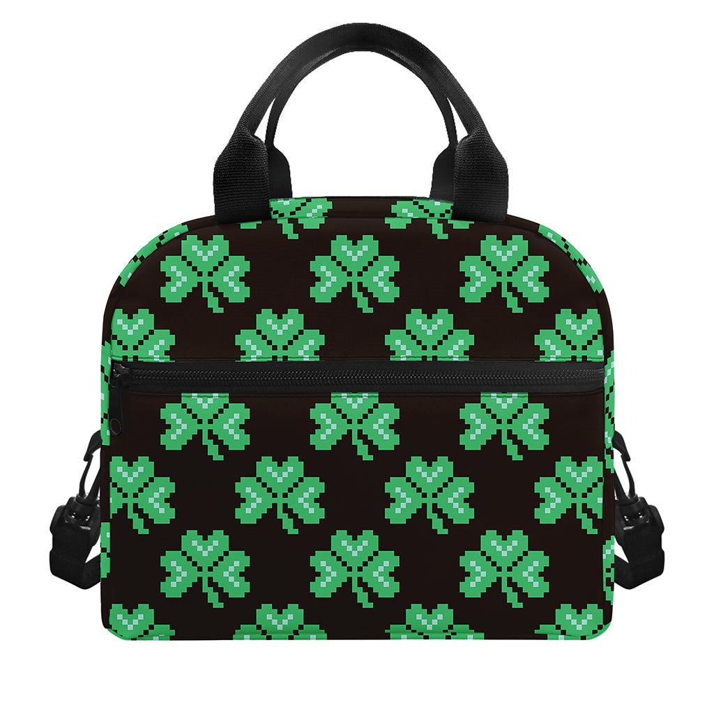 Pixel Clover St. Patrick's Day Print Insulated Lunch Bag