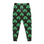 Pixel Clover St. Patrick's Day Print Jogger Pants