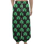 Pixel Clover St. Patrick's Day Print Lantern Pants