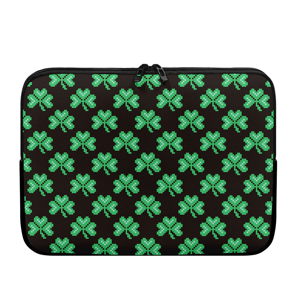 Pixel Clover St. Patrick's Day Print Laptop Sleeve