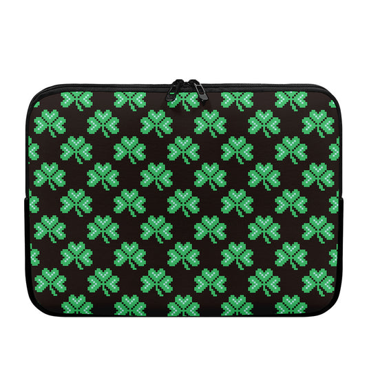 Pixel Clover St. Patrick's Day Print Laptop Sleeve