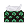 Pixel Clover St. Patrick's Day Print Leather Tissue Box Cover