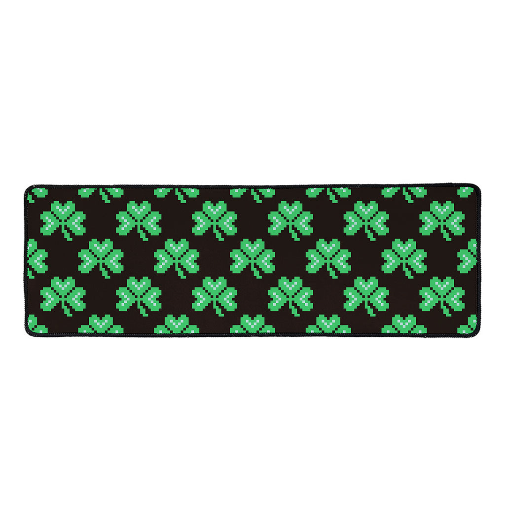 Pixel Clover St. Patrick's Day Print Long Kitchen Mat
