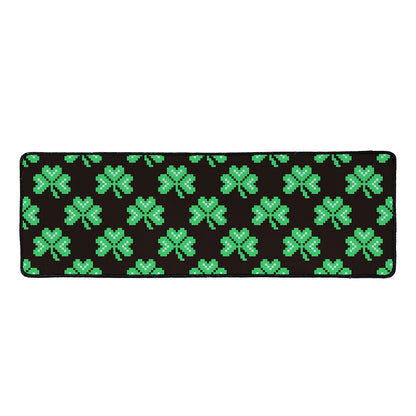 Pixel Clover St. Patrick's Day Print Long Kitchen Mat