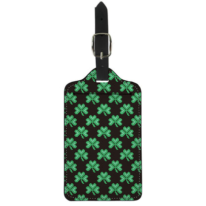 Pixel Clover St. Patrick's Day Print Luggage Tag