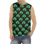 Pixel Clover St. Patrick's Day Print Men's Fitness Tank Top
