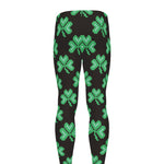 Pixel Clover St. Patrick's Day Print Men's leggings