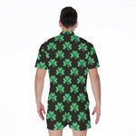 Pixel Clover St. Patrick's Day Print Men's Rompers