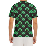 Pixel Clover St. Patrick's Day Print Men's Short Sleeve Rash Guard