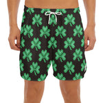 Pixel Clover St. Patrick's Day Print Men's Split Running Shorts