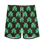 Pixel Clover St. Patrick's Day Print Men's Sports Shorts