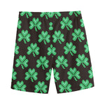 Pixel Clover St. Patrick's Day Print Men's Sports Shorts