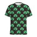 Pixel Clover St. Patrick's Day Print Men's Athletic T-Shirt