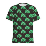 Pixel Clover St. Patrick's Day Print Men's Sports T-Shirt