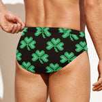 Pixel Clover St. Patrick's Day Print Men's Swim Briefs