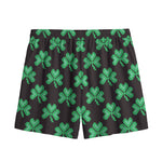 Pixel Clover St. Patrick's Day Print Mesh Shorts