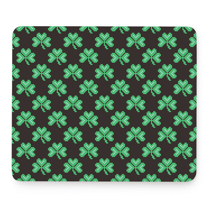 Pixel Clover St. Patrick's Day Print Mouse Pad