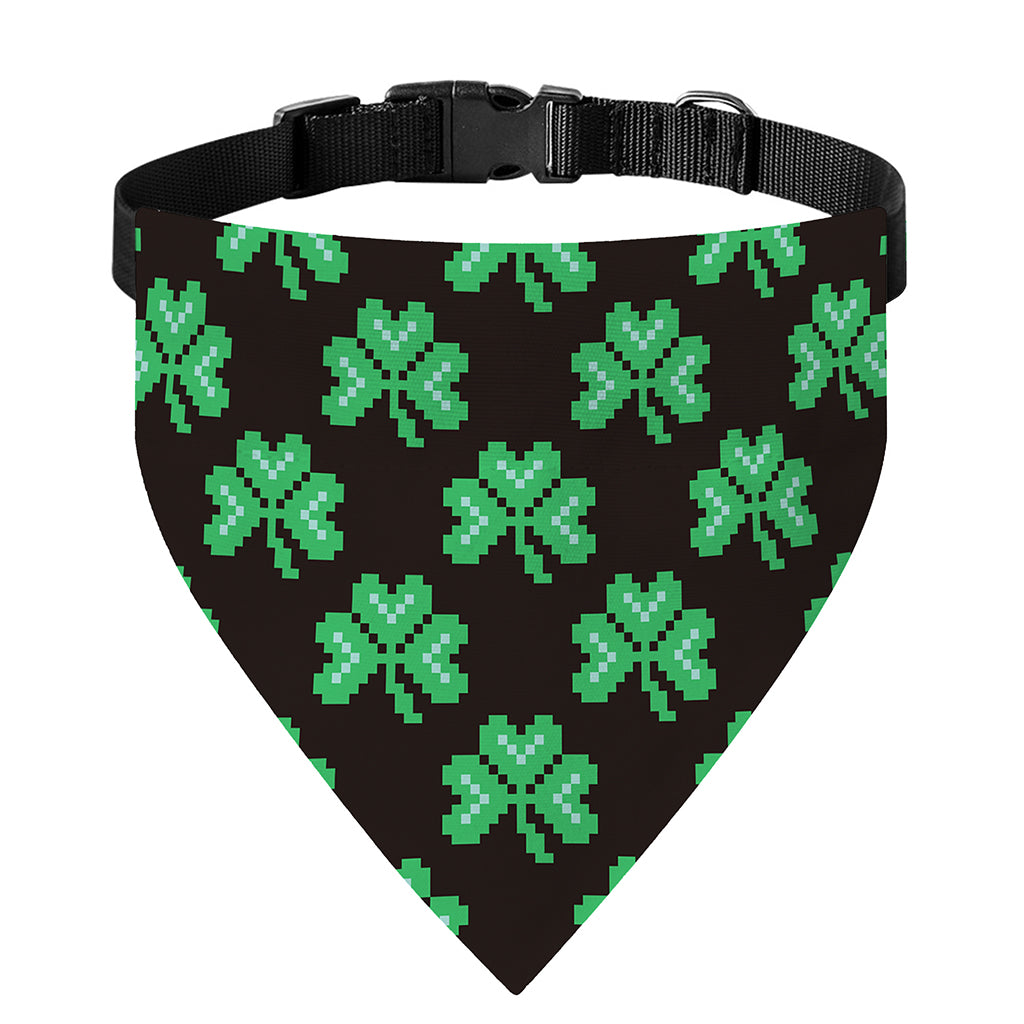 Pixel Clover St. Patrick's Day Print Over The Collar Dog Bandana