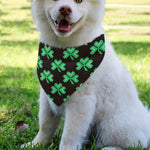 Pixel Clover St. Patrick's Day Print Over The Collar Dog Bandana