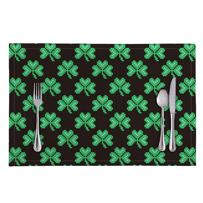 Pixel Clover St. Patrick's Day Print Placemat