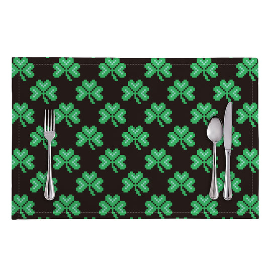 Pixel Clover St. Patrick's Day Print Placemat