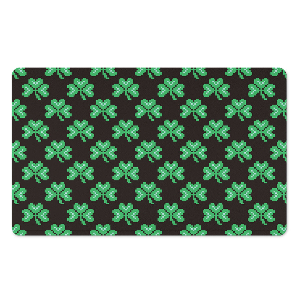 Pixel Clover St. Patrick's Day Print Polyester Doormat