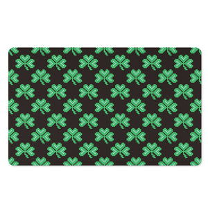 Pixel Clover St. Patrick's Day Print Polyester Doormat