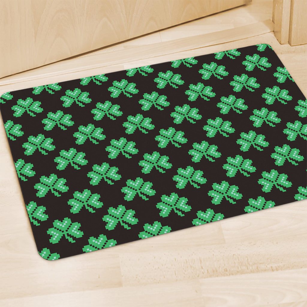 Pixel Clover St. Patrick's Day Print Polyester Doormat