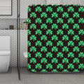 Pixel Clover St. Patrick's Day Print Polyester Shower Curtain