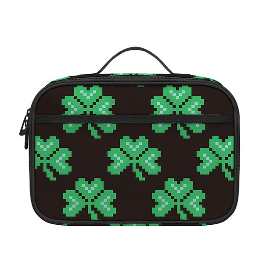 Pixel Clover St. Patrick's Day Print Portable Lunch Bag