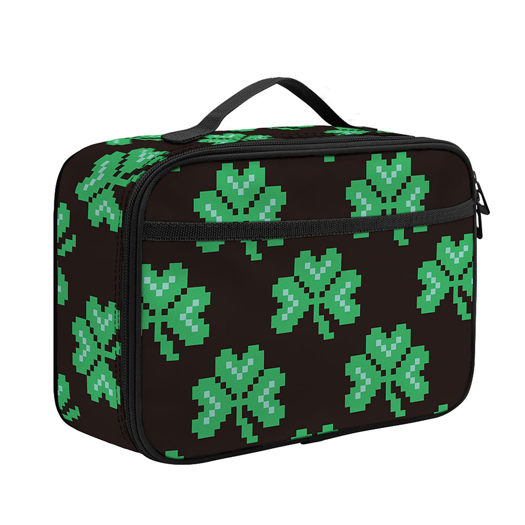 Pixel Clover St. Patrick's Day Print Portable Lunch Bag
