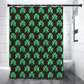 Pixel Clover St. Patrick's Day Print Premium Shower Curtain