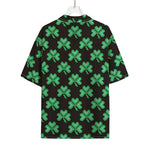 Pixel Clover St. Patrick's Day Print Rayon Hawaiian Shirt
