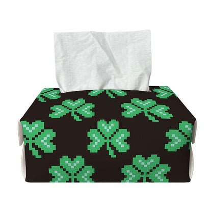 Pixel Clover St. Patrick's Day Print Rectangle Tissue Box Cover
