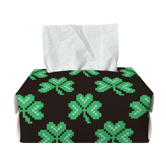 Pixel Clover St. Patrick's Day Print Rectangle Tissue Box Cover
