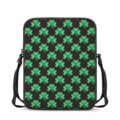 Pixel Clover St. Patrick's Day Print Rectangular Crossbody Bag
