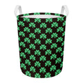 Pixel Clover St. Patrick's Day Print Round Laundry Basket