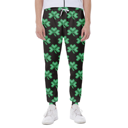 Pixel Clover St. Patrick's Day Print Scuba Joggers