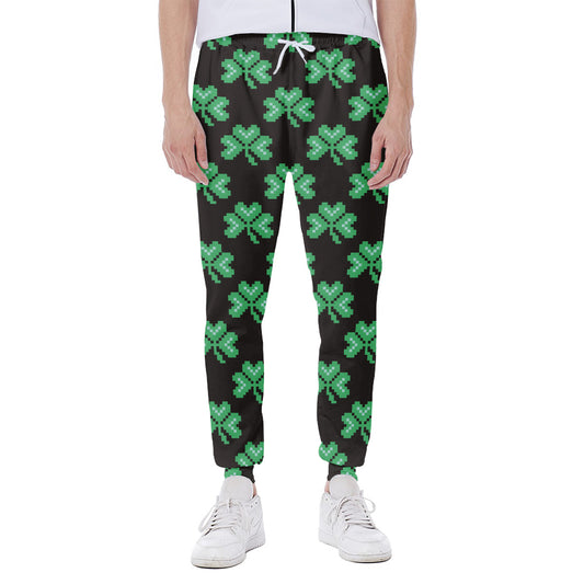 Pixel Clover St. Patrick's Day Print Scuba Joggers