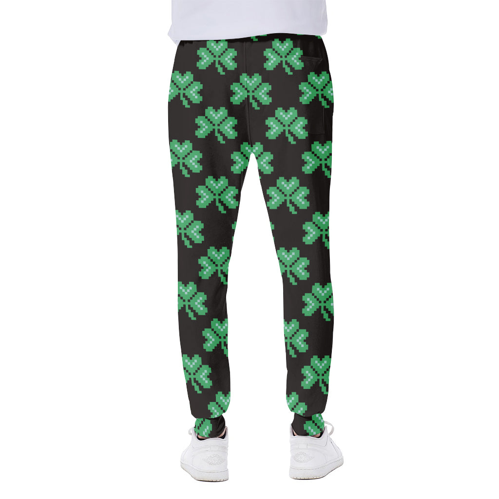 Pixel Clover St. Patrick's Day Print Scuba Joggers