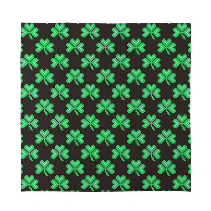 Pixel Clover St. Patrick's Day Print Silk Bandana