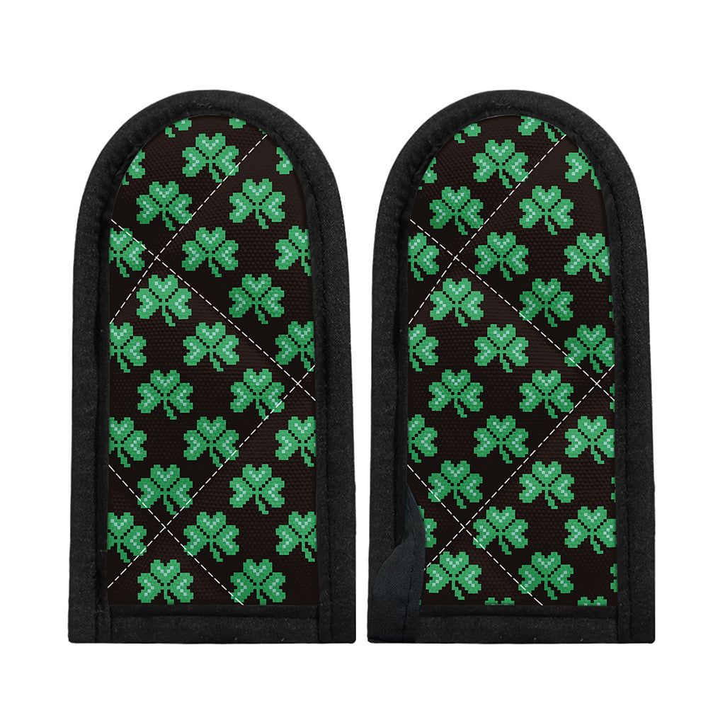 Pixel Clover St. Patrick's Day Print Skillet Handle Cover