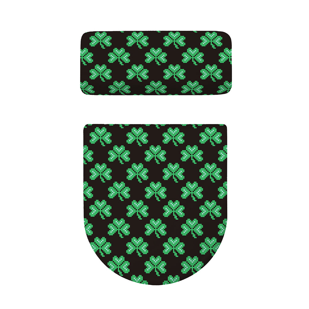 Pixel Clover St. Patrick's Day Print Toilet Lid And Tank Cover Set