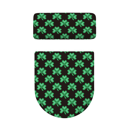 Pixel Clover St. Patrick's Day Print Toilet Lid And Tank Cover Set