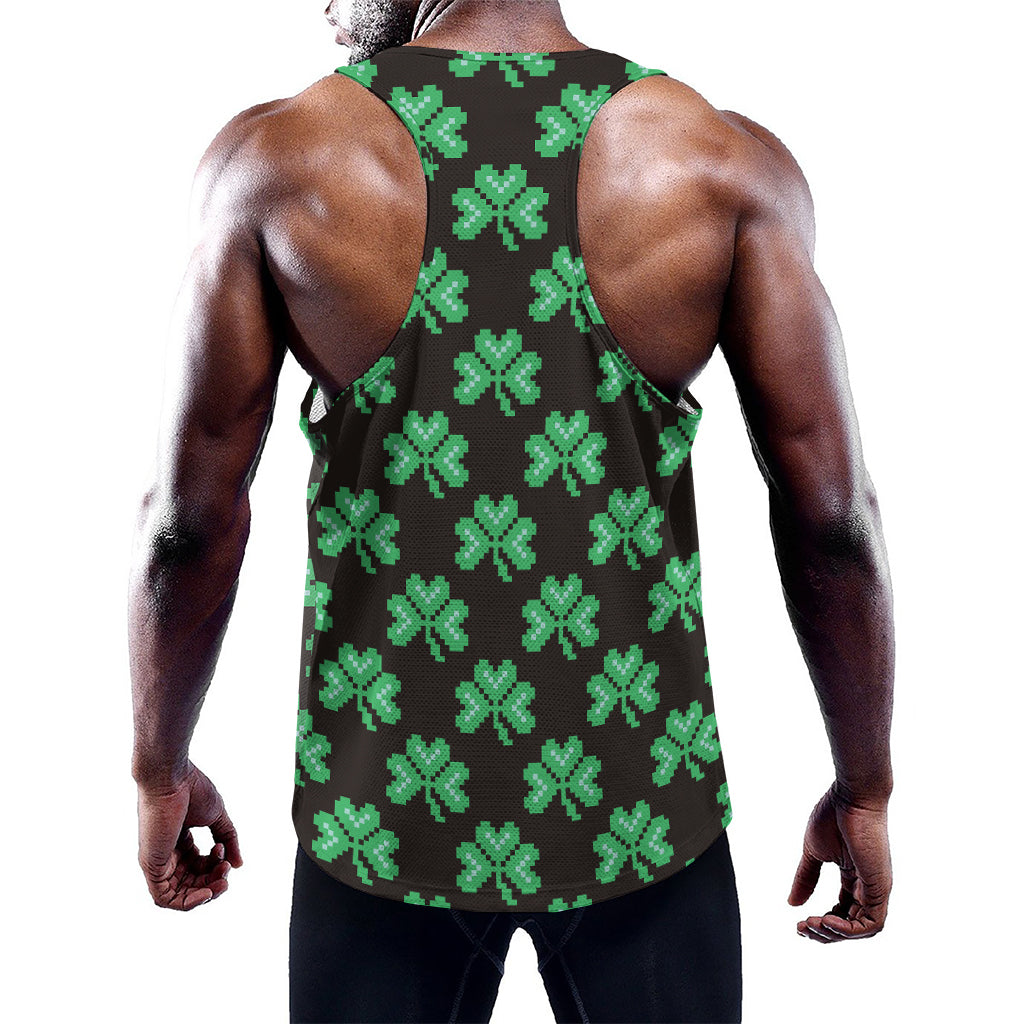 Pixel Clover St. Patrick's Day Print Training Tank Top