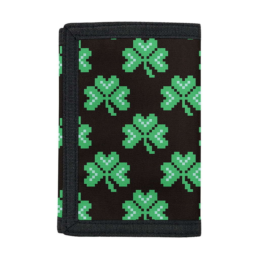 Pixel Clover St. Patrick's Day Print Trifold Wallet