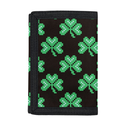 Pixel Clover St. Patrick's Day Print Trifold Wallet