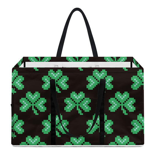 Pixel Clover St. Patrick's Day Print Utility Tote Bag