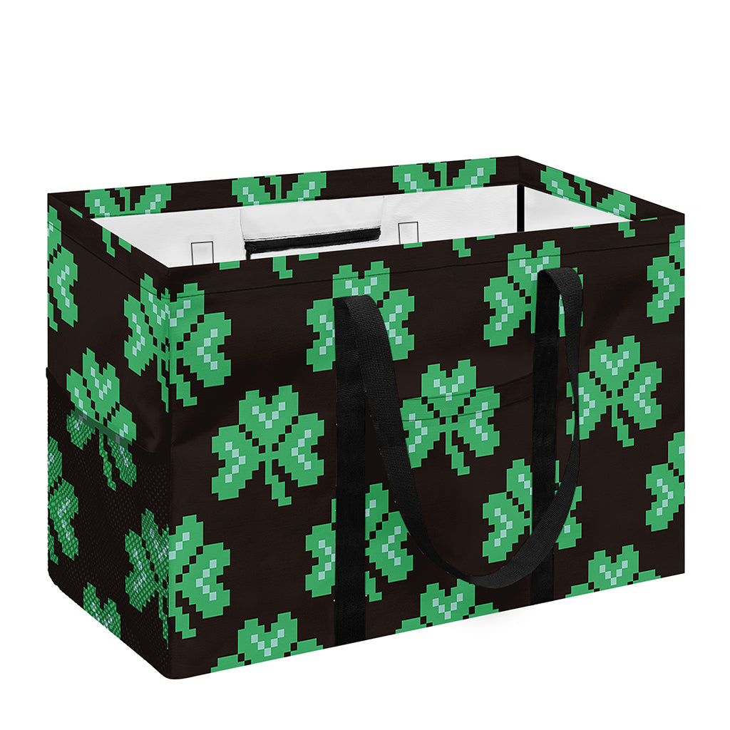 Pixel Clover St. Patrick's Day Print Utility Tote Bag